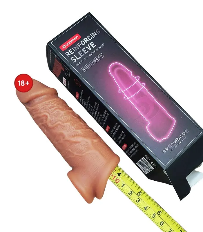 Small Lock Love reusable silicone condom with realistic vein texture