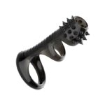 Black spiked dotted triple penis ring for men