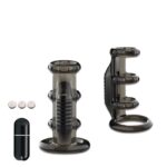 Black multi-ring vibrating cock ring with bullet vibrator and batteries